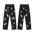 Chrome Hearts Distressed Denim Jeans | Stretch Tapered Fit