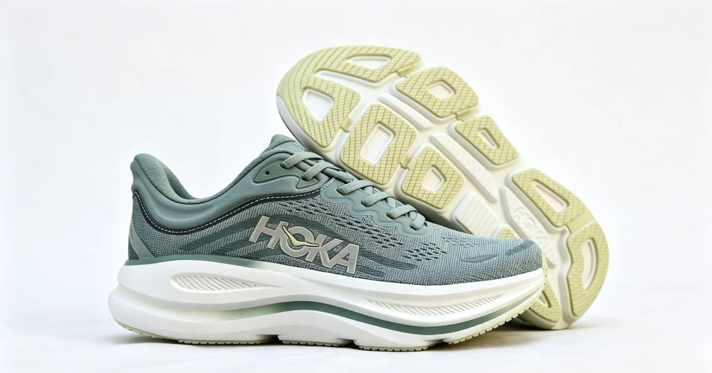HOKA ONE ONE Bondi 9 – Ultra-Cushioned Road Running Shoes in Sage Green