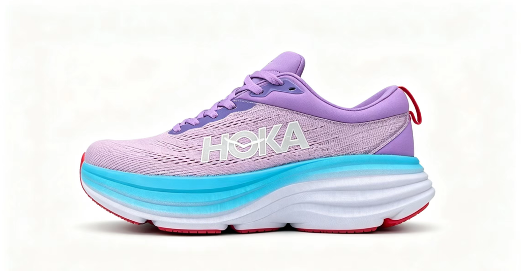 HOKA ONE ONE Bondi 8 Purple Blue Cushioned Running Sneakers