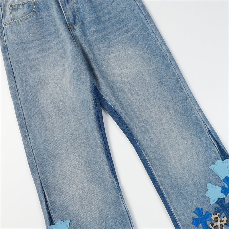 Chrome Hearts Distressed Denim Jeans | Stretch Tapered Fit
