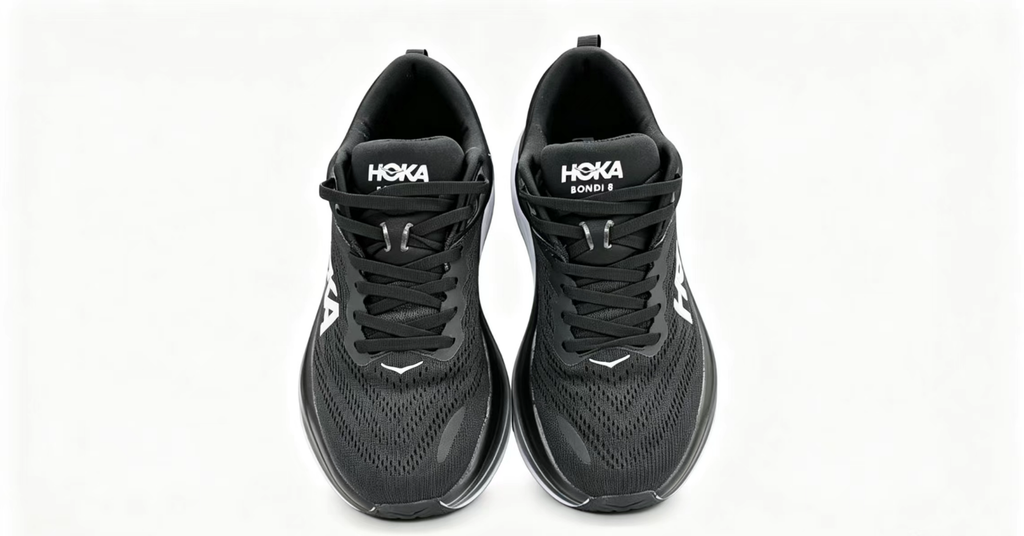 HOKA ONE ONE Bondi 8 Black White Max Cushion Running Shoes