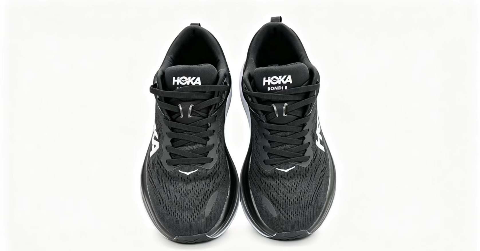 HOKA ONE ONE Bondi 8 Black White Max Cushion Running Shoes