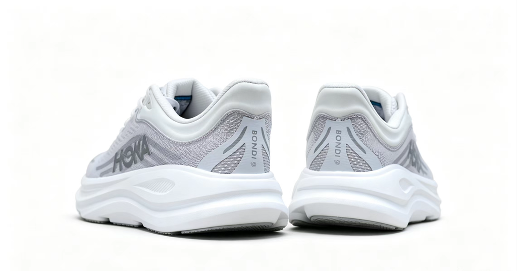 HOKA ONE ONE Bondi 9 – White Grey Cushioned Running Shoes