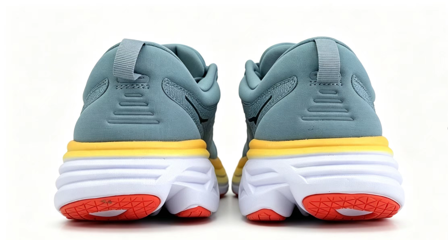 HOKA ONE ONE Bondi 8 “Sky Blue / Solar Yellow” Cushioned Running Shoes