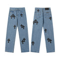 Chrome Hearts Distressed Denim Jeans | Stretch Tapered Fit