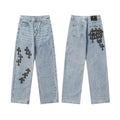 Chrome Hearts Distressed Denim Jeans | Stretch Tapered Fit