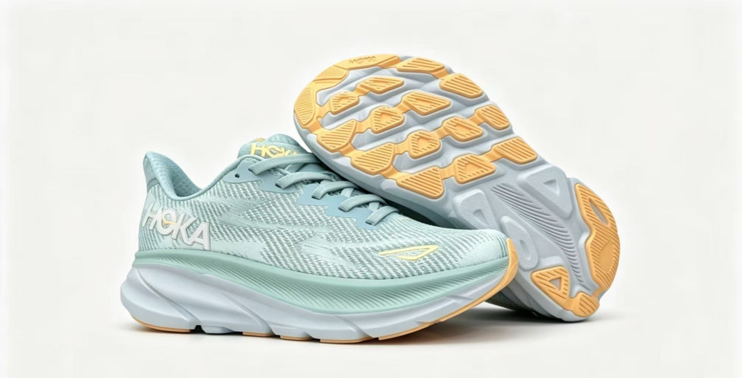 HOKA ONE ONE Clifton 9 Mint Green White Running Shoes