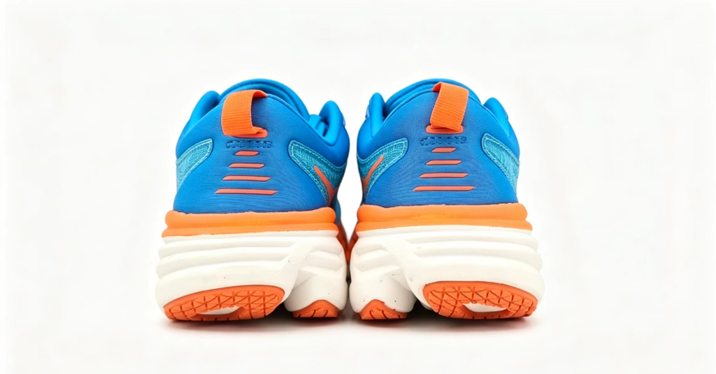 HOKA ONE ONE Bondi 8 Blue Orange Cushioned Running Shoes