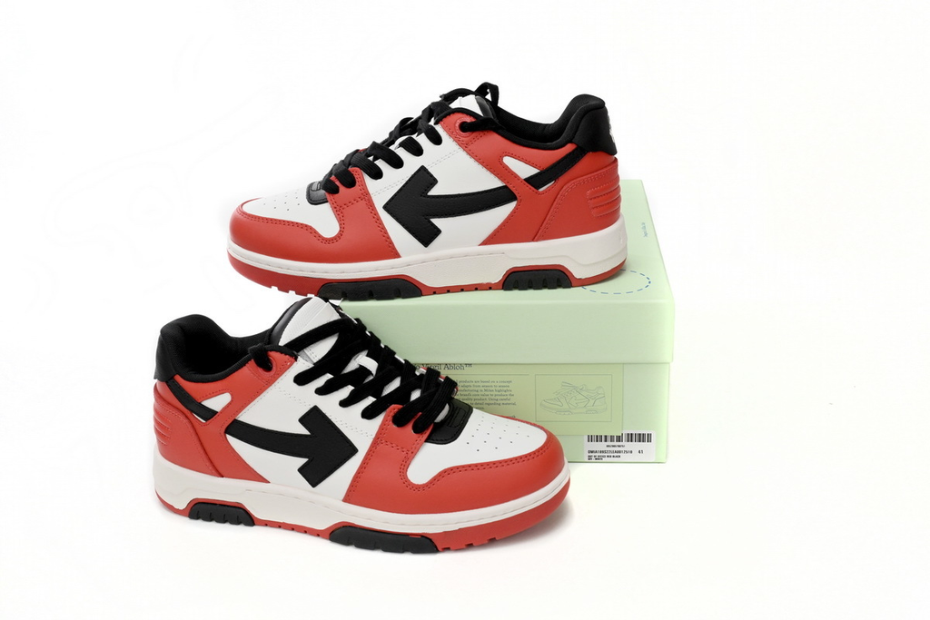 OFF-WHITE Out Of Office White, red, and Black