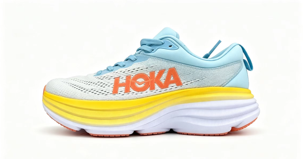 HOKA ONE ONE Bondi 8 — Blue-to-Yellow Gradient Colorway