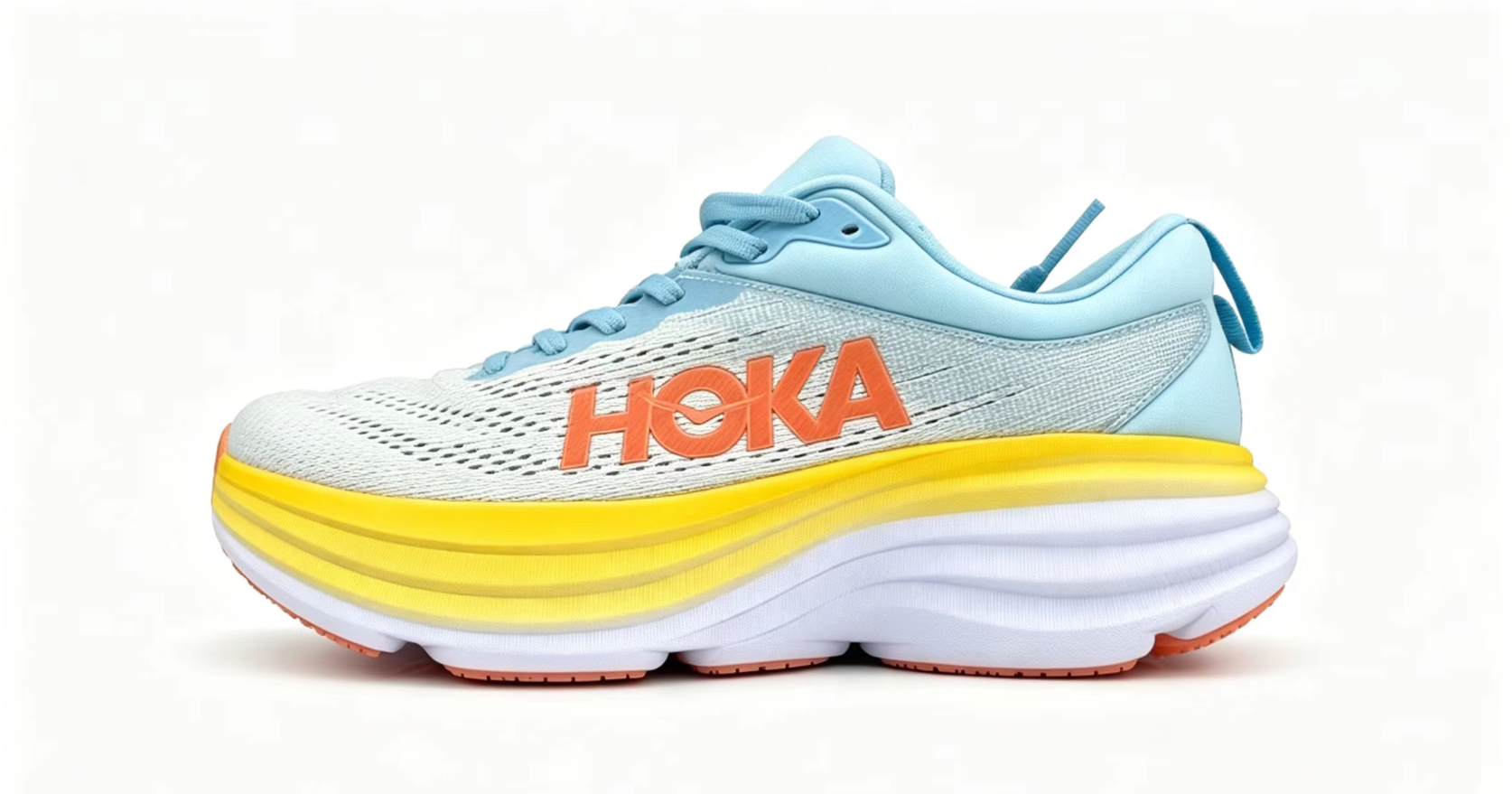 HOKA ONE ONE Bondi 8 — Blue-to-Yellow Gradient Colorway