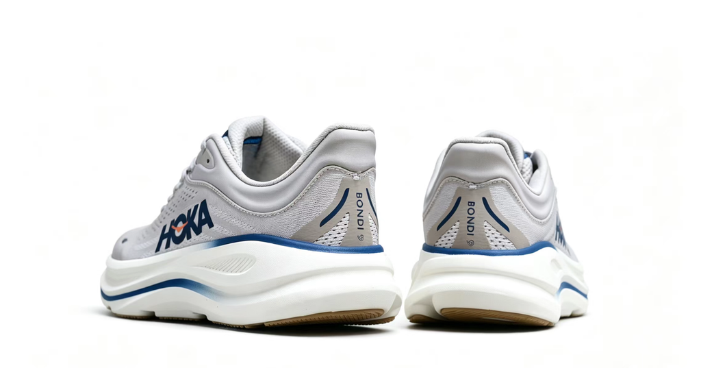 HOKA ONE ONE Bondi 9 – White Blue Cushioned Running Shoes