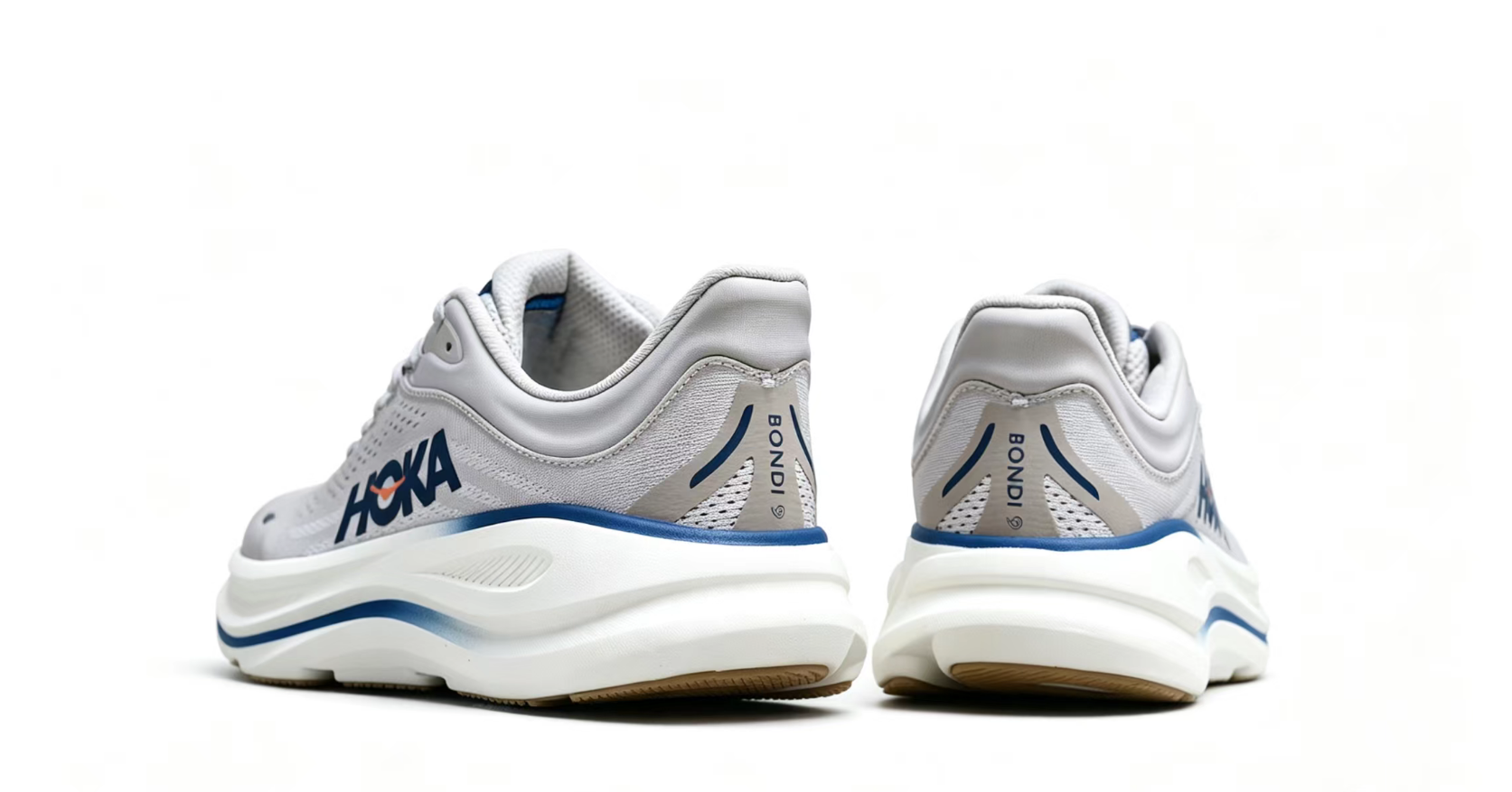 HOKA ONE ONE Bondi 9 – White Blue Cushioned Running Shoes