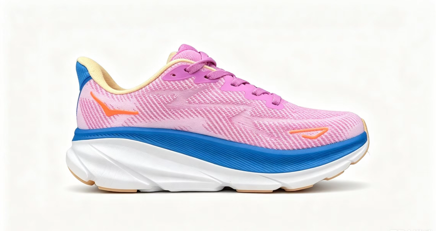 HOKA ONE ONE Clifton 9 – Pink & Blue Running Shoes