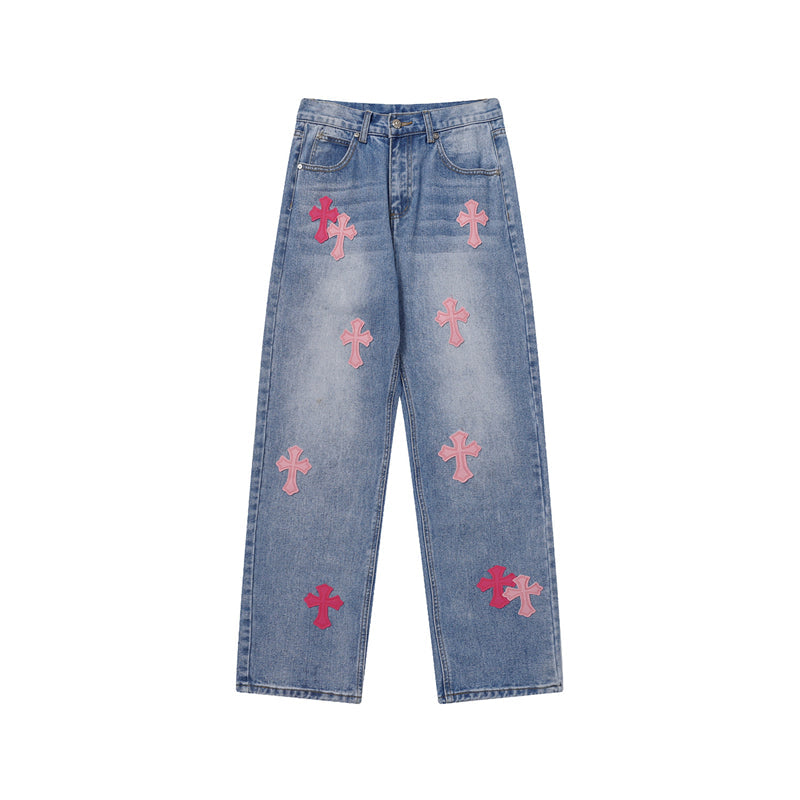 Chrome Hearts Distressed Denim Jeans | Stretch Tapered Fit