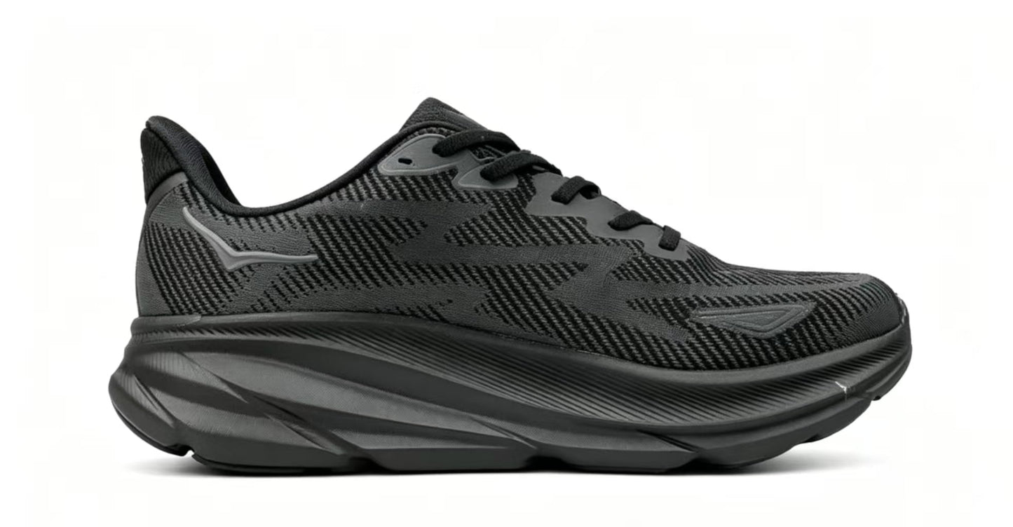 HOKA ONE ONE Clifton 9 – Black/Phantom | Lightweight Cushion Running Shoes