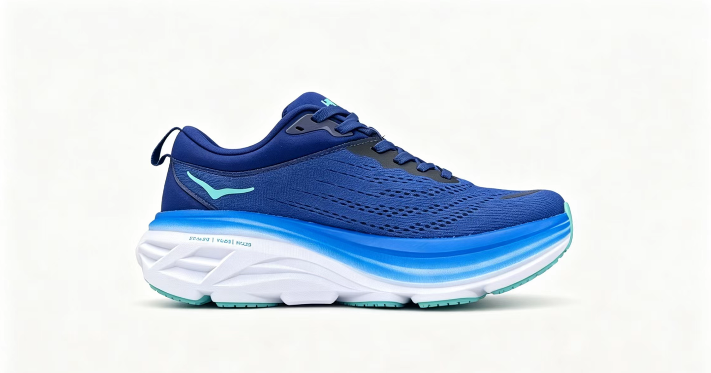 HOKA ONE ONE Bondi8 Running Shoes — Navy Blue and Blue Gradient Colorway