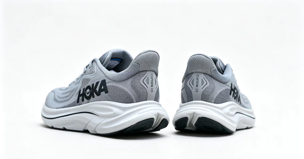 HOKA ONE ONE Clifton 10 – Grey/Black Ultra-Cushioned Running Shoes
