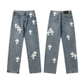 Chrome Hearts Distressed Denim Jeans | Stretch Tapered Fit