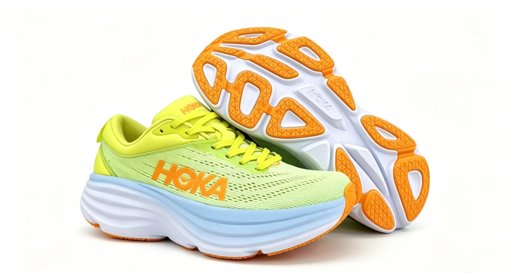 HOKA ONE ONE Bondi 8 — Bright Green and Blue
